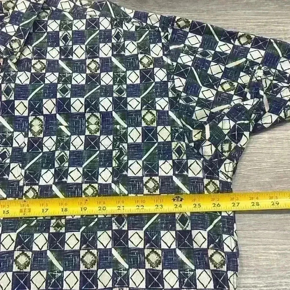 ENRO Short Sleeve ButtonUp Shirt Mens XL Geometric Print Luxury Designer Classic - Picture 7 of 10